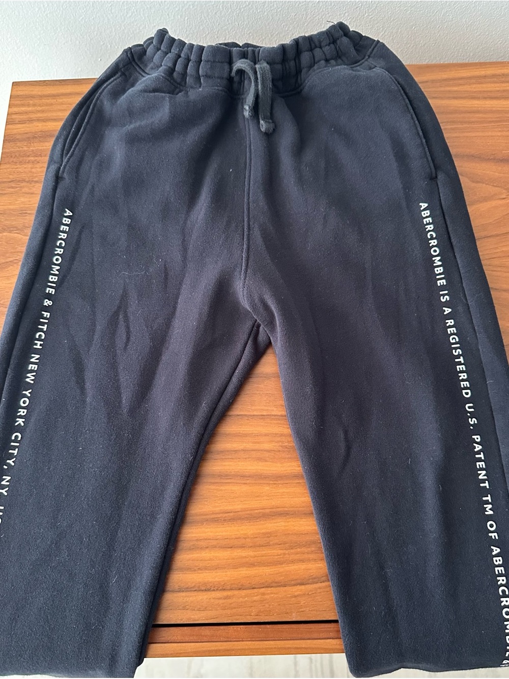 abercrombie kids Black Side-Text Jogger Sweatpants